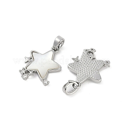 Natural White Shell Star Pendants&nbsp;KK-U043-22P-02