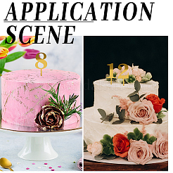10Pcs 10 Style Number Acrylic Mirror Effect Cake Toppers&nbsp;FIND-CP0001-68