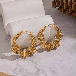 Twist 304 Stainless Steel Hoop Earrings&nbsp;JE2678-1
