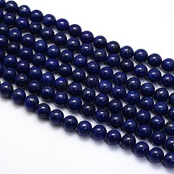 Dyed Natural Lapis Lazuli Round Beads Strands&nbsp;G-O047-06-12mm