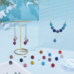 DIY Round Polymer Clay Rhinestone Beads Bracelet Making Kits&nbsp;DIY-PH0029-36