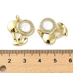 Brass Micro Pave Clear Cubic Zirconia Pendants&nbsp;KK-K365-14B-G