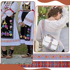Ethnic Style Polyester Ribbons&nbsp;OCOR-WH0105-108