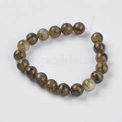 Natural Dragon Veins Agate Beads Strands&nbsp;G-G515-10mm-02B