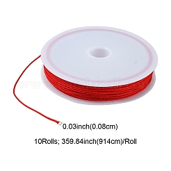 10 Rolls 10 Colors Nylon Braided Cord&nbsp;NWIR-YW0001-03M