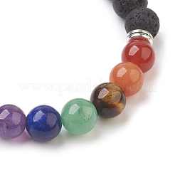 Natural Lava Rock Beads Stretch Bracelets&nbsp;BJEW-JB03846-01