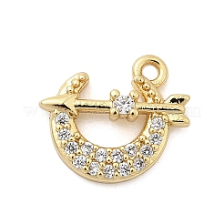 Brass Micro Pave Cubic Zirconia Pendants&nbsp;KK-A275-32G