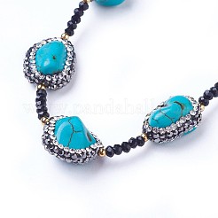 Natural Howlite Necklaces&nbsp;NJEW-G323-01