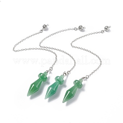 Mixed Natural & Synthetic Gemstone Pointed Dowsing Pendulums&nbsp;AJEW-B020-05P
