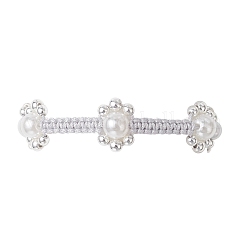 ABS Plastic Imitation Pearl & Electroplate Non-magnetic Synthetic Hematite Beads Braided Bead Bracelets for Women&nbsp;BJEW-JB12916