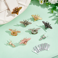 6Pcs 6 Styles Bees Zinc Alloy Twist Bag Lock Purse Catch Clasps&nbsp;PURS-UN0001-05