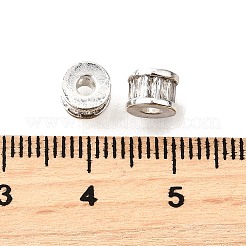Column Brass Micro Pave Cubic Zirconia Spacer Beads&nbsp;KK-L230-06P