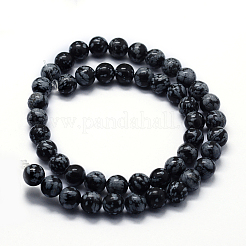 Natural Snowflake Obsidian Beads Strands&nbsp;G-I199-36-10mm