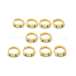 Cubic Zirconia Horse Eye Hoop Earrings&nbsp;EJEW-E270-31G