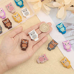 14Pcs 7 Colors Owl Food Grade Eco-Friendly Silicone Focal Beads&nbsp;SIL-CA0003-09
