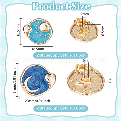 20Pcs 4 Styles 1-Hole Zinc Alloy Shank Buttons&nbsp;BUTT-OC0001-63