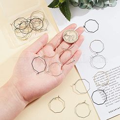 30Pcs 5 Colors Ion Plating(IP) 316 Surgical Stainless Steel Hoop Earrings Findings&nbsp;STAS-UN0030-95