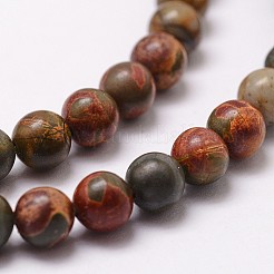 Natural Polychrome Jasper/Picasso Stone/Picasso Jasper Bead Strands&nbsp;G-G735-14-8mm
