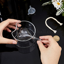 Transparent Glass Candle Holders with Candle Wick&nbsp;DIY-WH0308-997C