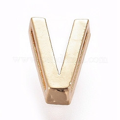 Golden Plated Brass Micro Pave Cubic Zirconia Slide Charms&nbsp;ZIRC-L075-61V-G