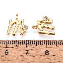 Brass Micro Pave Cubic Zirconia Charms&nbsp;KK-N263-97G-M