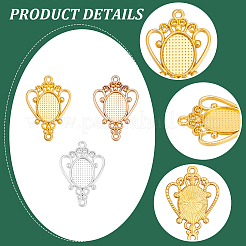 60Pcs 3 Colors Alloy Cabochon Connector Settings&nbsp;FIND-UN0006-89