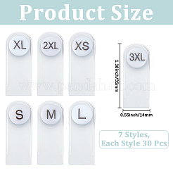 210Pcs 7 Styles Plastic Clothing Size Labels&nbsp;FIND-CY0001-86B