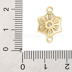 Brass Clear Cubic Zirconia Connector Charms/Links&nbsp;FIND-L019-07G-03