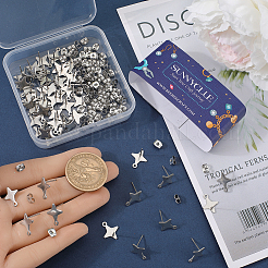 60Pcs Star Shape 201 Stainless Steel Stud Earrings Findings&nbsp;STAS-SC0007-96