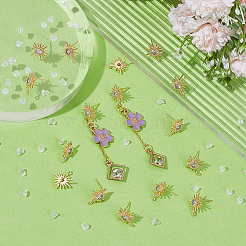 Brass Micro Clear Cubic Zirconia Stud Earring Findings&nbsp;KK-BC0014-61