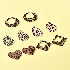 10Pcs 5 Styles Leopard Pattern Opaque Acrylic Pendants&nbsp;SACR-FS0001-33