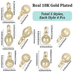 20Pcs 5 Styles Brass Pendants&nbsp;KK-SC0007-68