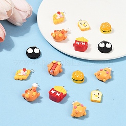 16Pcs 8 Styles Opaque Resin Pendants&nbsp;RESI-YW0003-16