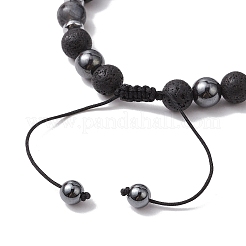 Natural Lava Rock Braided Bead Bracelets for Women Men&nbsp;BJEW-JB11138-01