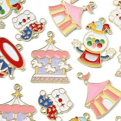30Pcs 5 Styles Circus Theme Alloy Enamel Pendants&nbsp;ENAM-CJ0004-78