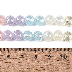 Electroplate Imitation Jade & Opaque & Transparent Glass Beads Strands&nbsp;EGLA-Q135-8MM-A02