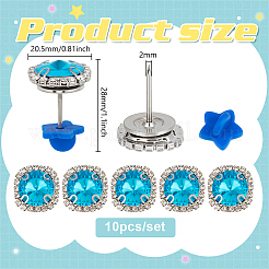 10Pcs Alloy Glass Rhinestone Brooches&nbsp;AJEW-PH01689