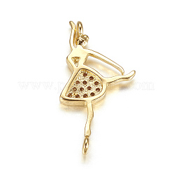 Brass Micro Pave Cubic Zirconia Pendants&nbsp;X-ZIRC-P060-17G