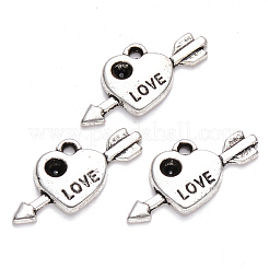 Valentine's Day Tibetan Style Alloy Pendant Rhinestone Settings&nbsp;TIBEP-S319-058AS-RS