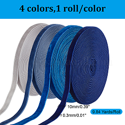 4 Rolls 4 Colors Single Face Velvet Ribbons&nbsp;SRIB-AR0001-18