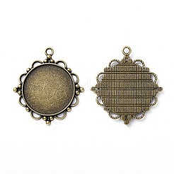 Vintage Tibetan Style Alloy Pendant Cabochon Settings&nbsp;LS-TIBEP-M018-92AB-NF