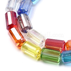 Electroplate Transparent Gradient Color Glass Beads Strands&nbsp;GLAA-F131-02