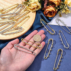 16Pcs 2 Colors Iron Rhinestone Safety Pins&nbsp;FIND-SC0022-23A