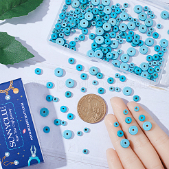 3 Strands 3 Sizes Dyed Synthetic Turquoise Dyed Beads Strands&nbsp;TURQ-SC0001-16