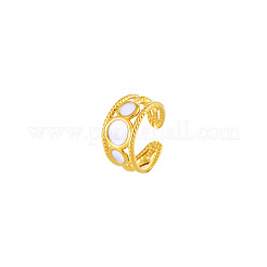 304 Stainless Steel Enamel Cuff Open Rings for Women&nbsp;WGC62C5-02