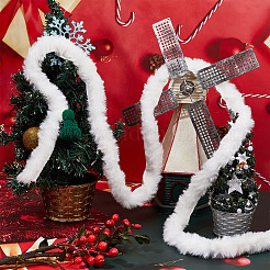 White Faux Fur Ribbon Trim Fabric Roll for Christmas Tree Decor or Wreath Bows Craft&nbsp;DIY-GF0006-66