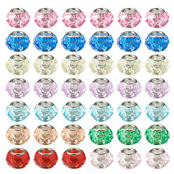 50Pcs Transparent Acrylic European Beads&nbsp;GPDL-TAD0001-02