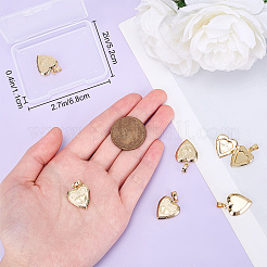 6Pcs Brass Locket Pendants&nbsp;KK-BBC0015-51