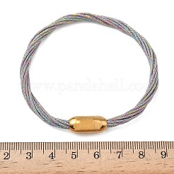 304 Stainless Steel with Polyester Metallic Cord Bracelets for Women&nbsp;BJEW-Z145-01G-28