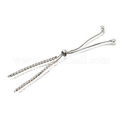 Adjustable Brass Clear Cubic Zirconia Slider Bracelet Making&nbsp;KK-L230-15P